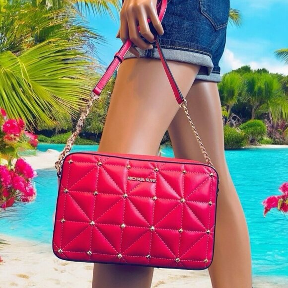 Michael Kors Pink Jet Set Small Crossbody Bag NWT - Picture 1 of 9